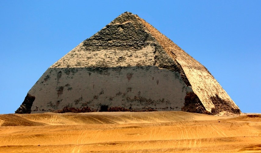 The Bent Pyramid at Dahshur, a unique ancient Egyptian pyramid